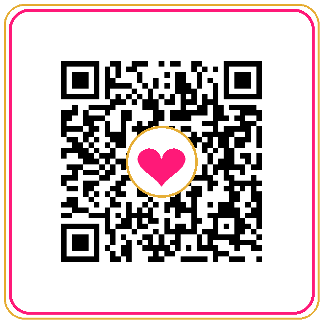 Styled QR code linking to the CuppyCake78 Venmo profile with a hot-pink heart in the center